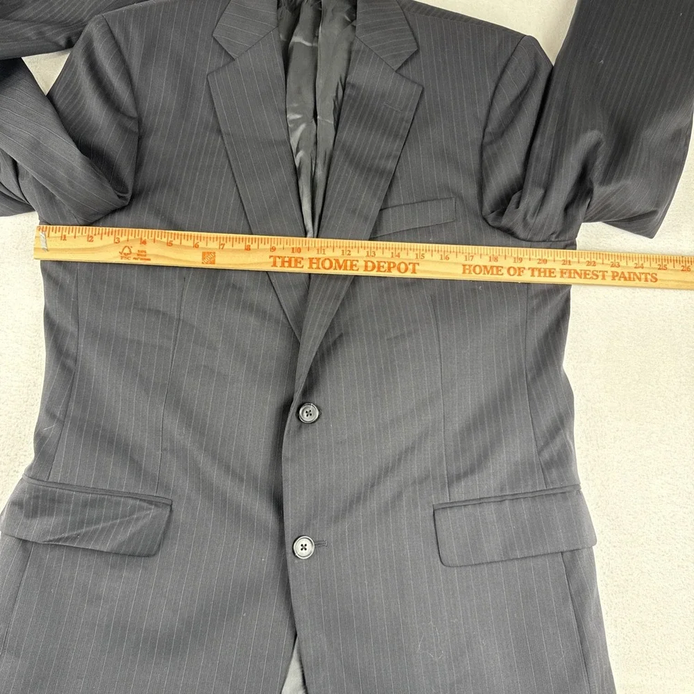 Brooks Brothers Madison Mens Striped Dark Gray Blazer 41L Office Made in Italy